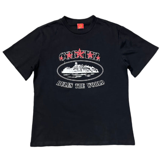 Corteiz Red Star T Shirt Black