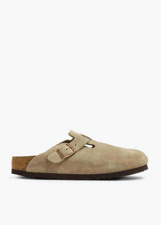 Birkenstock Boston Clogs Suede "Taupe"