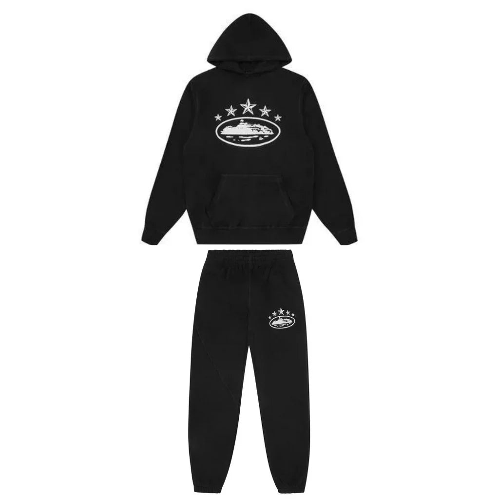 Corteiz 5 Stars Tracksuit Black