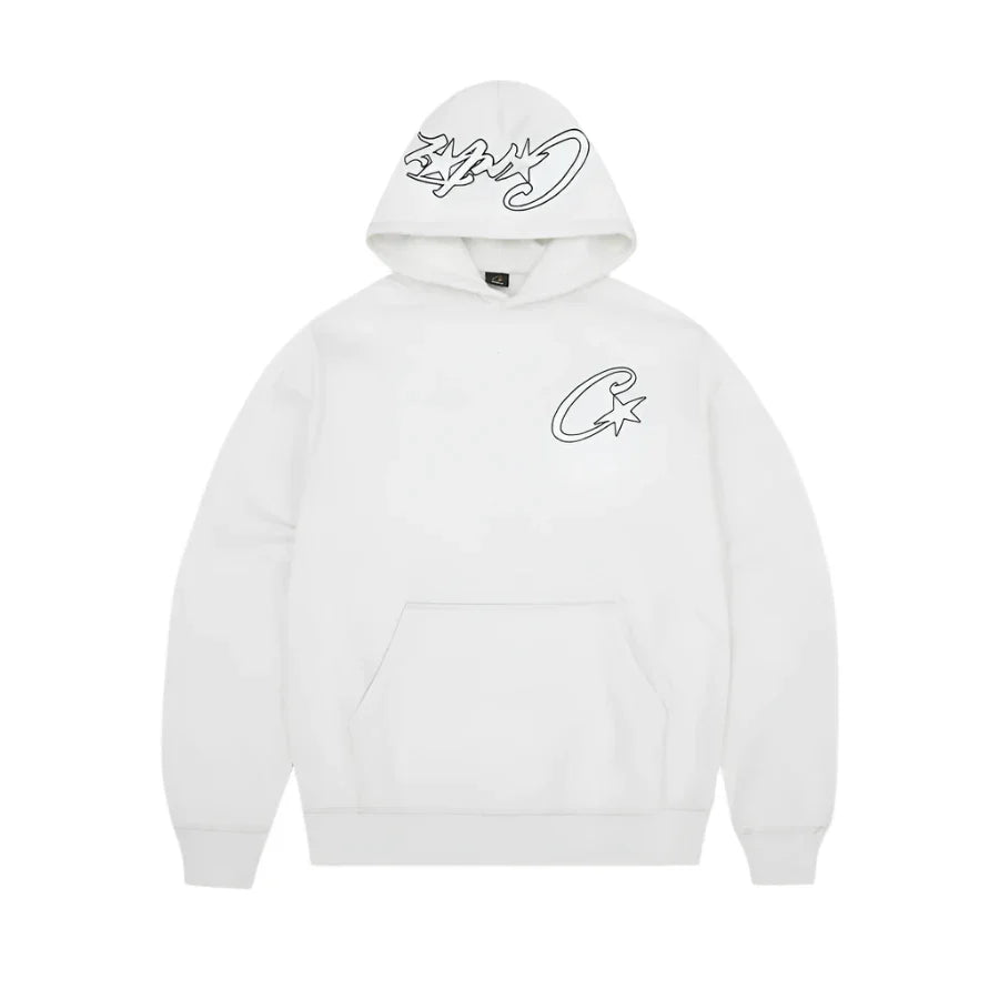 Corteiz C-Star Appliqué Hoodie- White