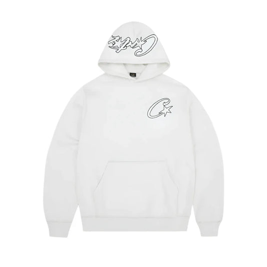 Corteiz C-Star Appliqué Hoodie- White