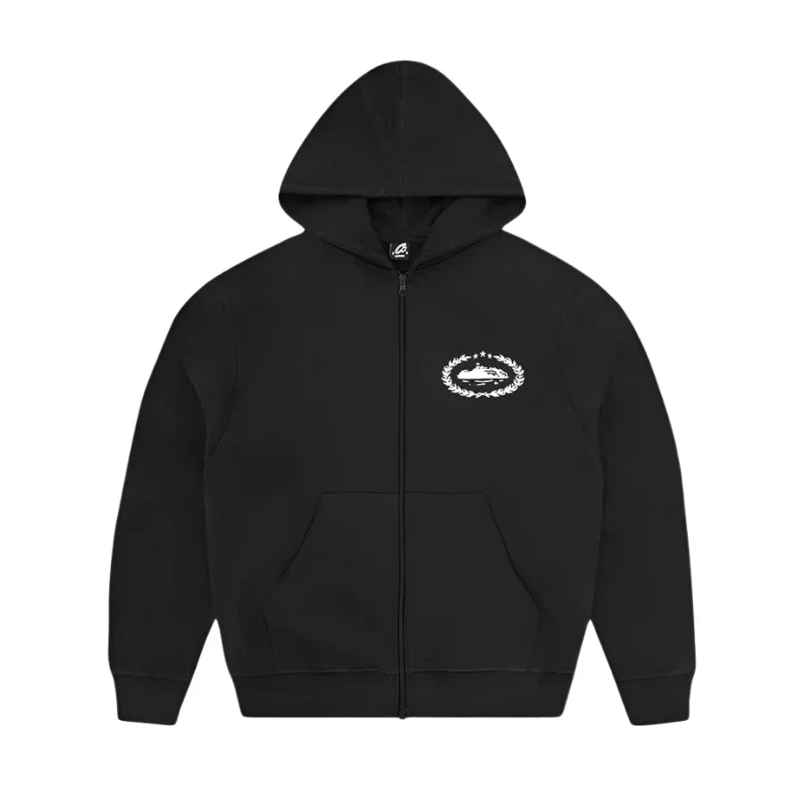 Corteiz Superior Royale Zip Hoodie- Black